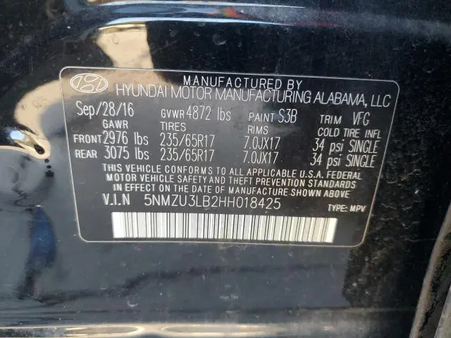 2017 HYUNDAI SANTA FE SPORT   