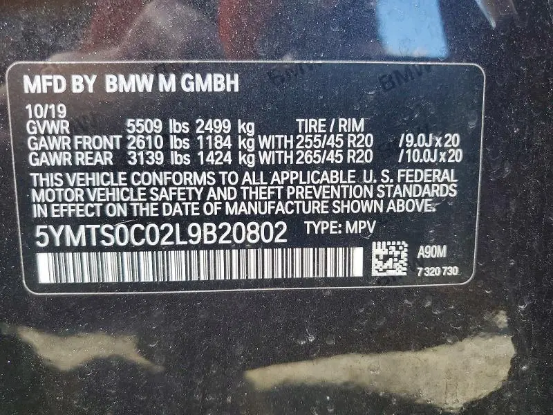 2020 BMW X3 M COMPETITION  