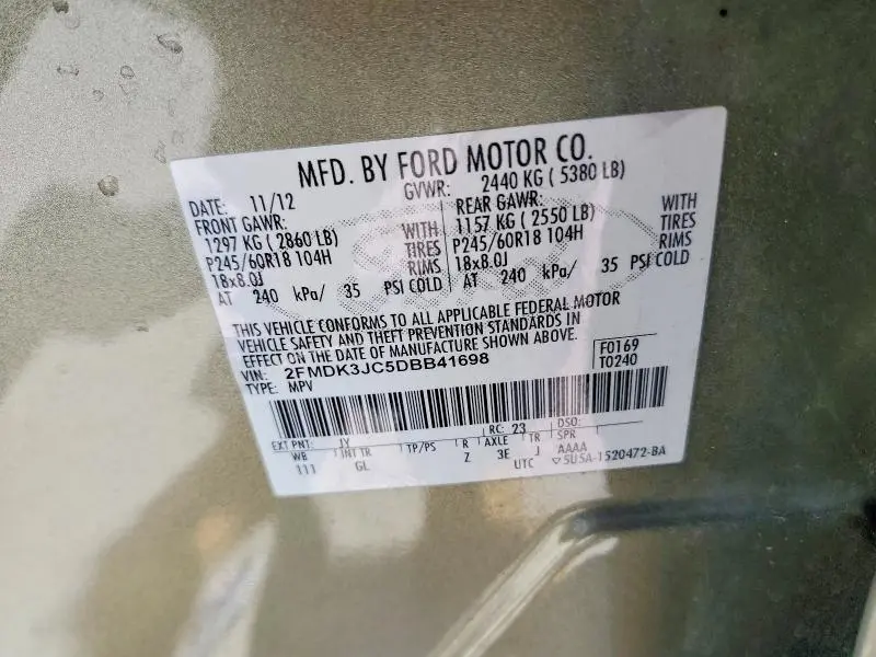 2013 FORD EDGE SEL  