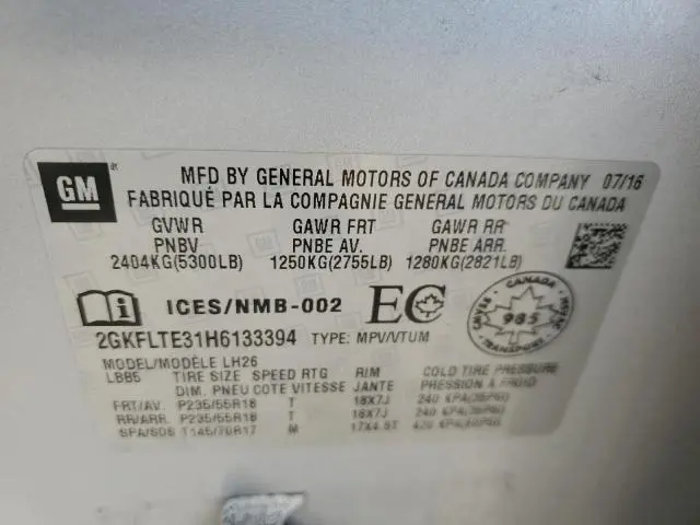 2017 GMC TERRAIN SLE  