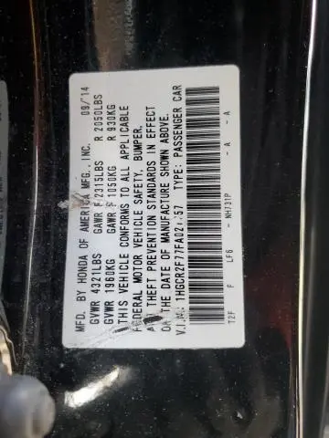 2015 HONDA ACCORD EX  
