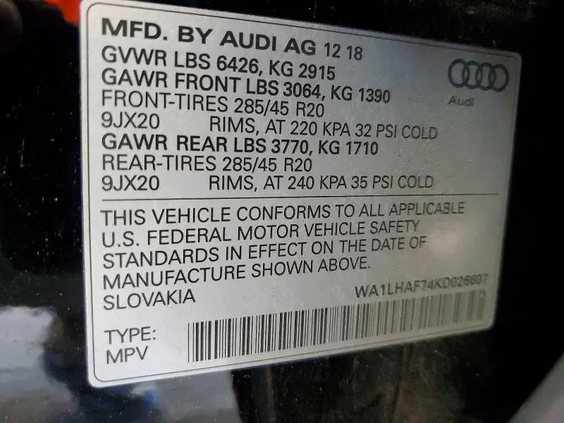 2019 AUDI Q7 PREMIUM PLUS  