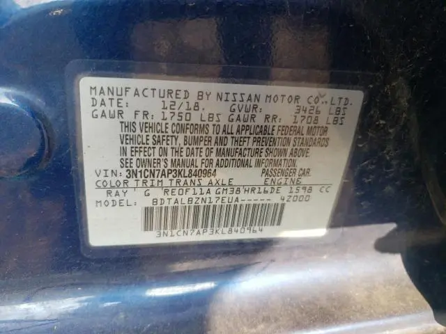 2019 NISSAN VERSA S  