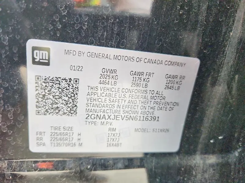 2022 CHEVROLET EQUINOX LT  