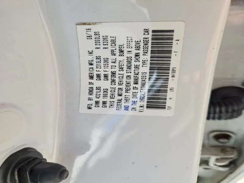 2017 HONDA ACCORD EXL  