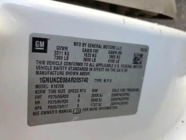 2010 CHEVROLET TAHOE K1500 LTZ  