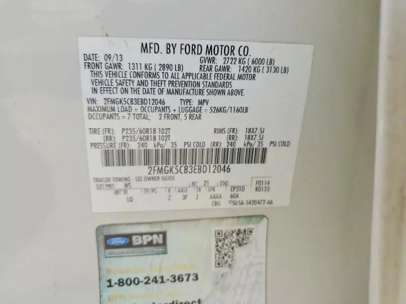 2014 FORD FLEX SEL  