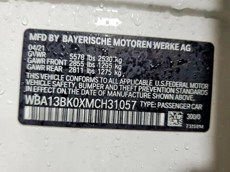 2021 BMW M550XI   