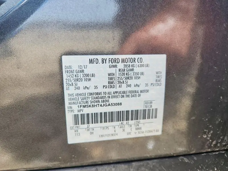 2018 FORD EXPLORER PLATINUM  
