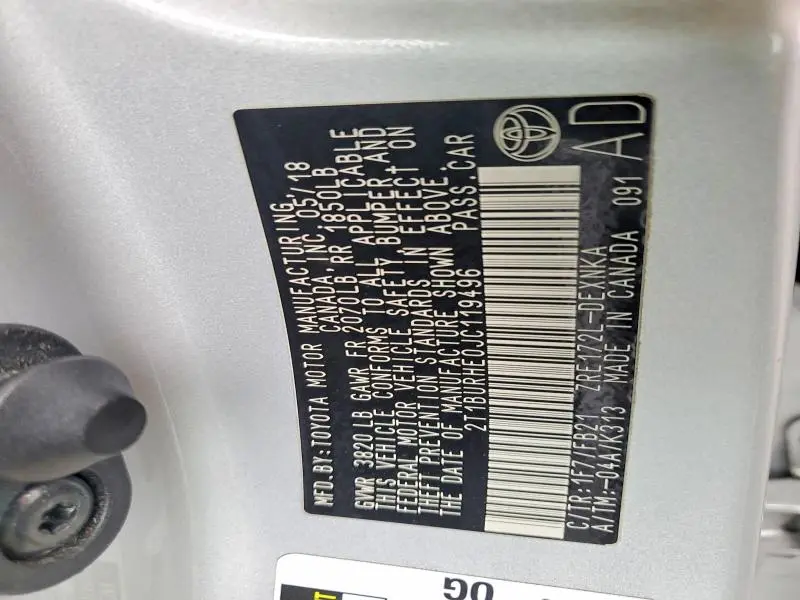 2018 TOYOTA COROLLA LE  