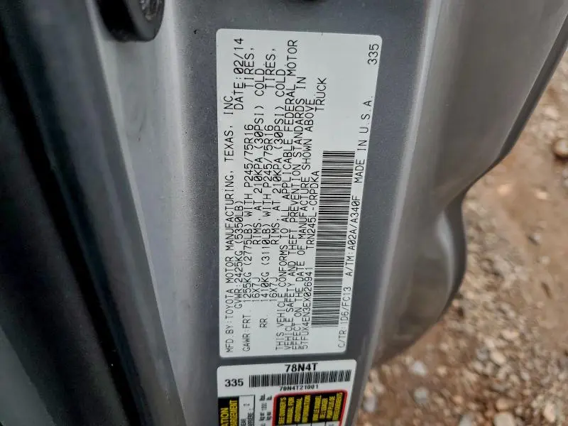 2014 TOYOTA TACOMA ACCESS CAB  