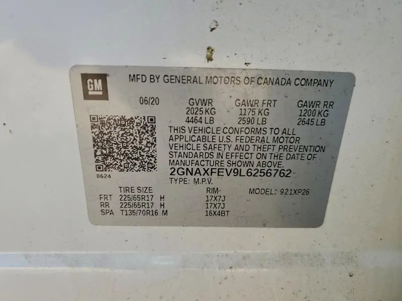 2020 CHEVROLET EQUINOX   