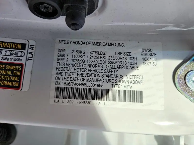 2020 HONDA CR-V EX  