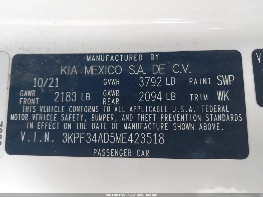 2021 KIA FORTE GT-LINE