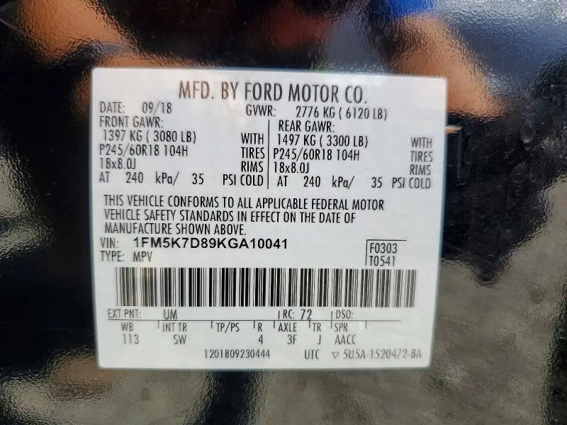 2019 FORD EXPLORER XLT  