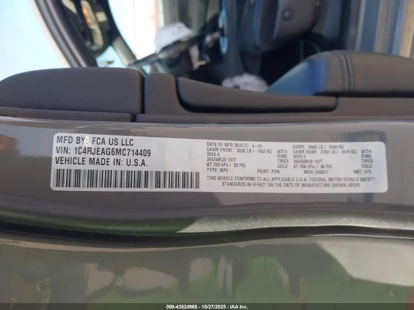 2021 JEEP GRAND CHEROKEE LAREDO X 4X2