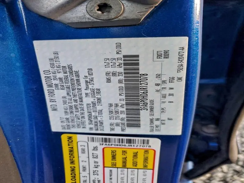 2018 FORD FUSION SE  