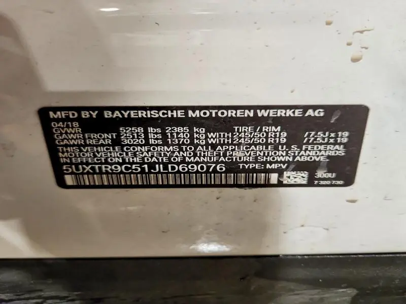 2018 BMW X3 XDRIVE30I  