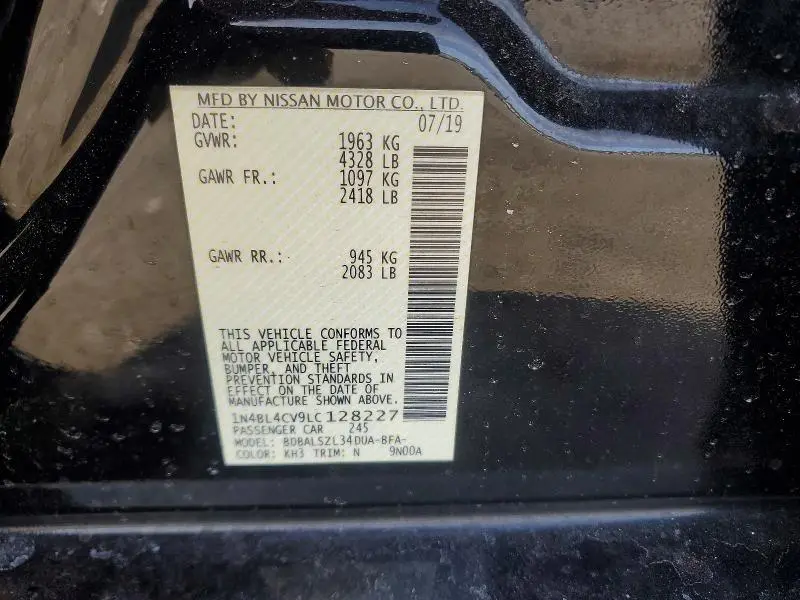 2020 NISSAN ALTIMA 2.5 SR  