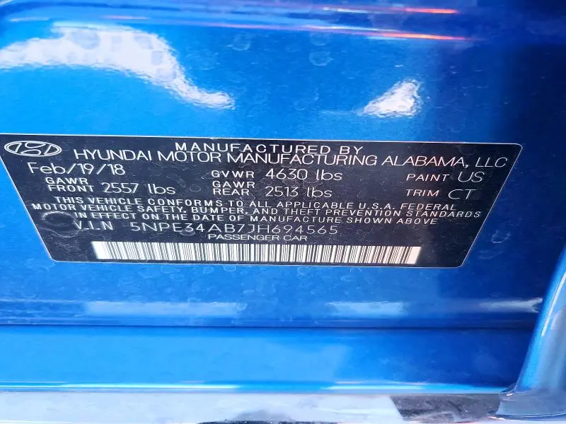 2018 HYUNDAI SONATA LIMITED 2.0T  