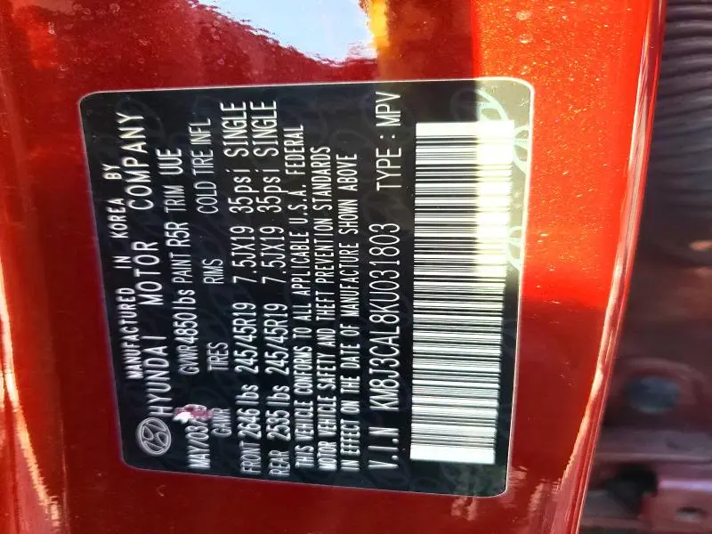 2019 HYUNDAI TUCSON LIMITED  