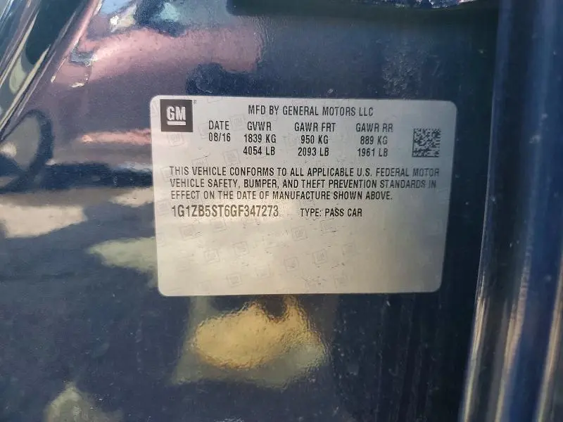 2016 CHEVROLET MALIBU LS  