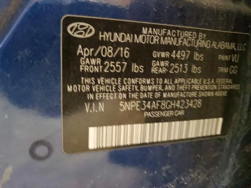 2016 HYUNDAI SONATA SPORT  