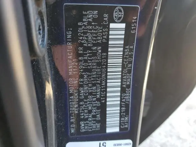 2022 TOYOTA CAMRY LE