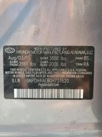 2016 HYUNDAI ELANTRA SE  