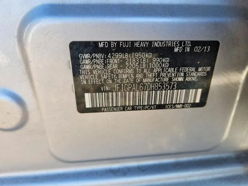 2013 SUBARU IMPREZA SPORT PREMIUM  