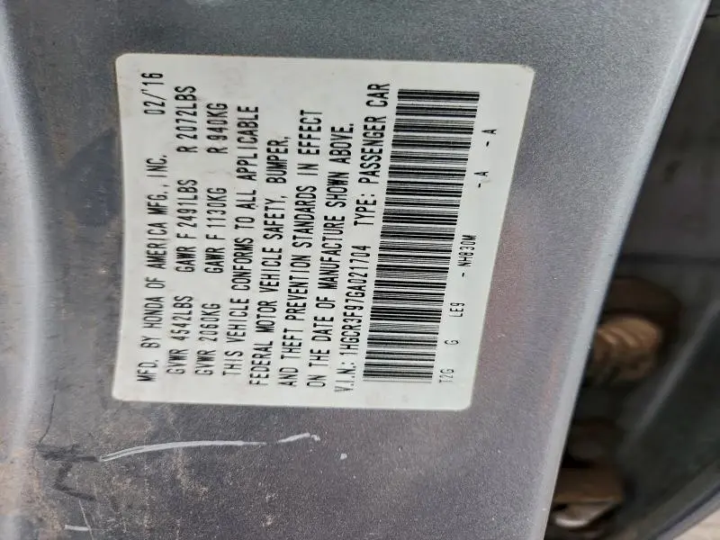 2016 HONDA ACCORD TOURING  