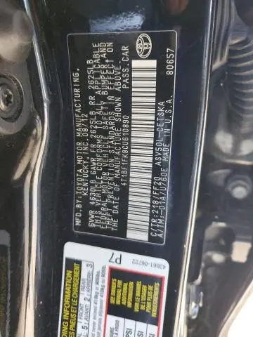 2012 TOYOTA CAMRY BASE  