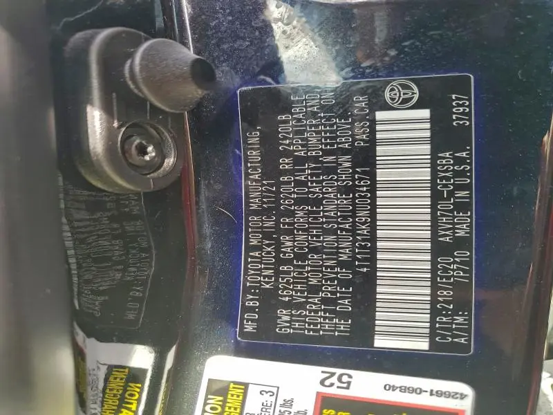 2022 TOYOTA CAMRY NIGHT SHADE  