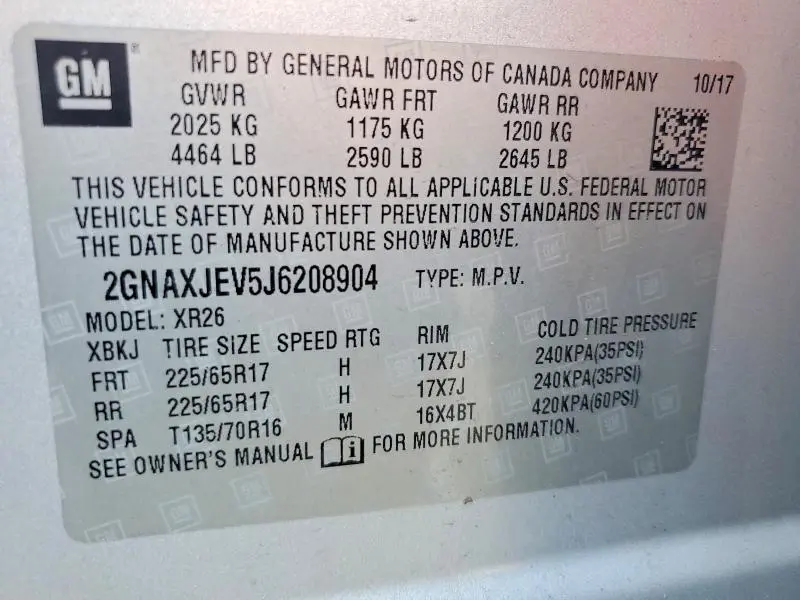 2018 CHEVROLET EQUINOX LT  