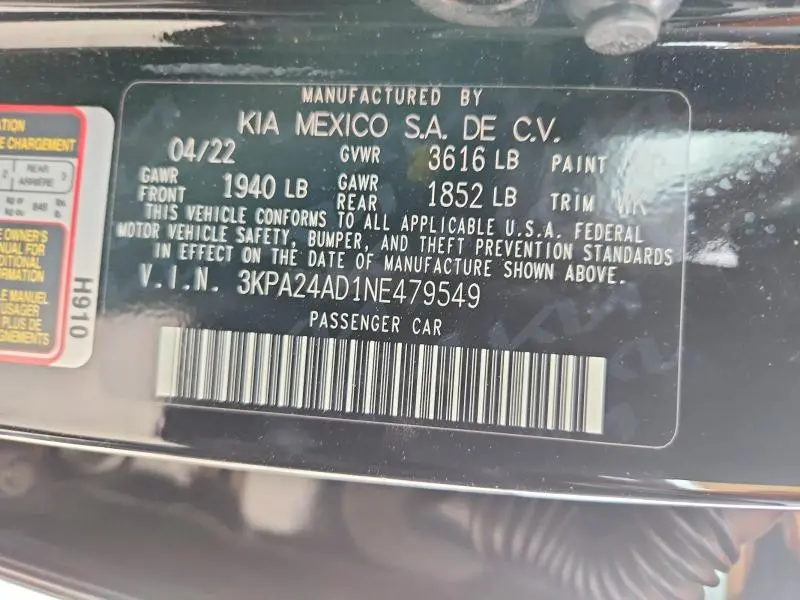 2022 KIA RIO S  