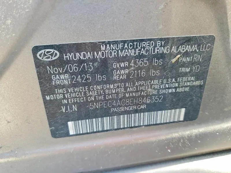 2014 HYUNDAI SONATA LIMITED  
