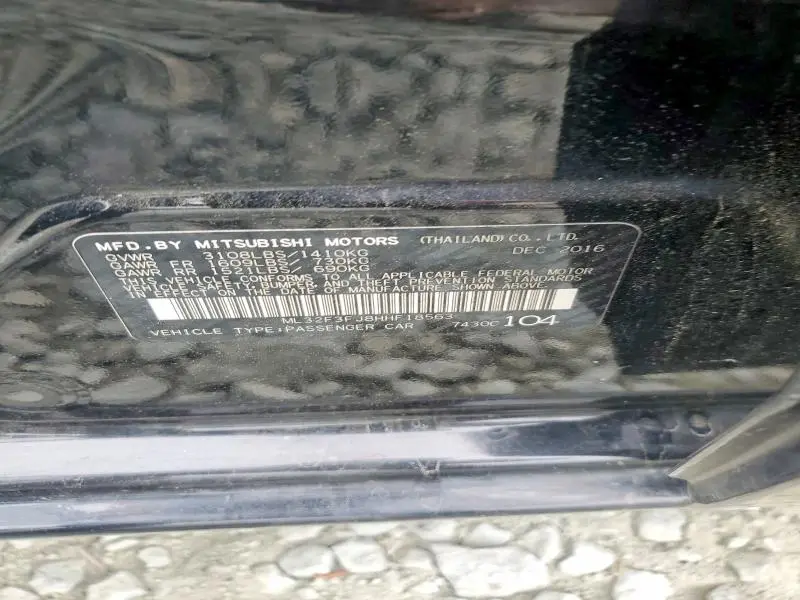 2017 MITSUBISHI MIRAGE   