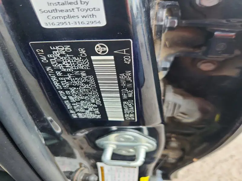 2012 TOYOTA PRIUS C TWO  