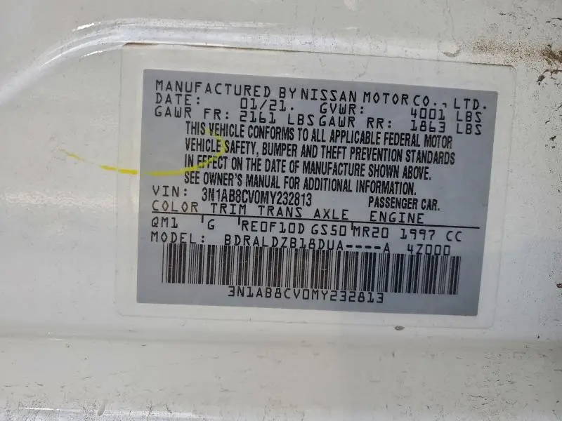 2021 NISSAN SENTRA SV  