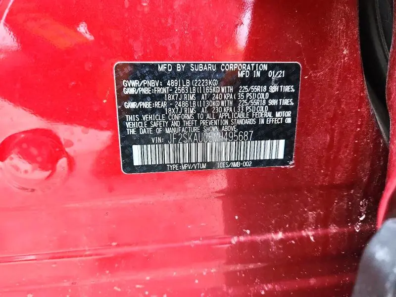 2021 SUBARU FORESTER LIMITED  