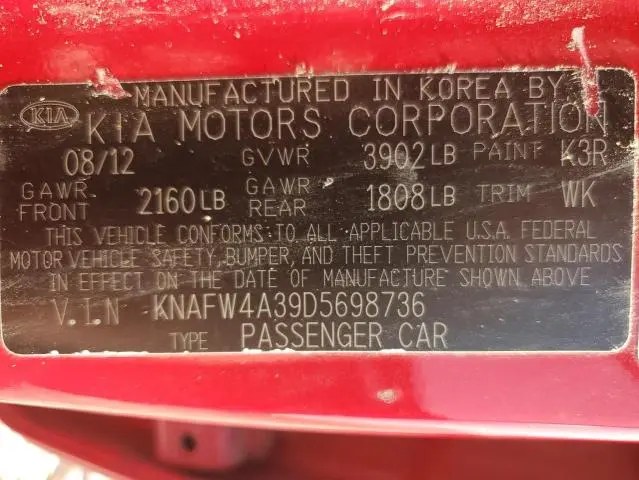 2013 KIA FORTE SX  