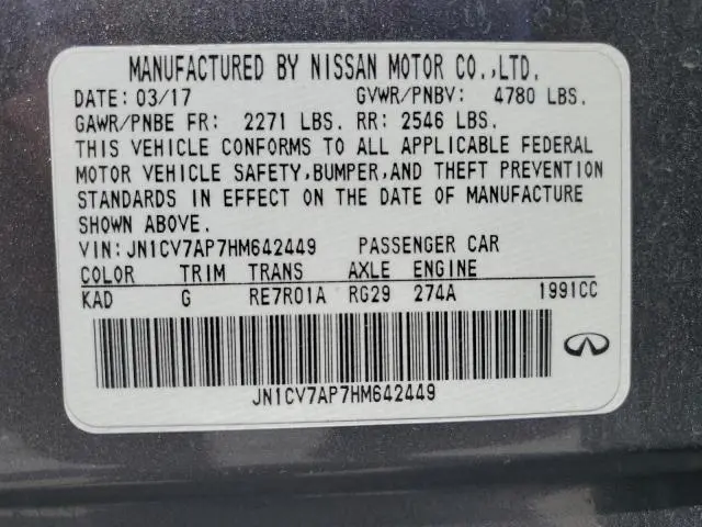 2017 INFINITI Q50 BASE  
