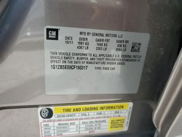 2012 CHEVROLET MALIBU LS  