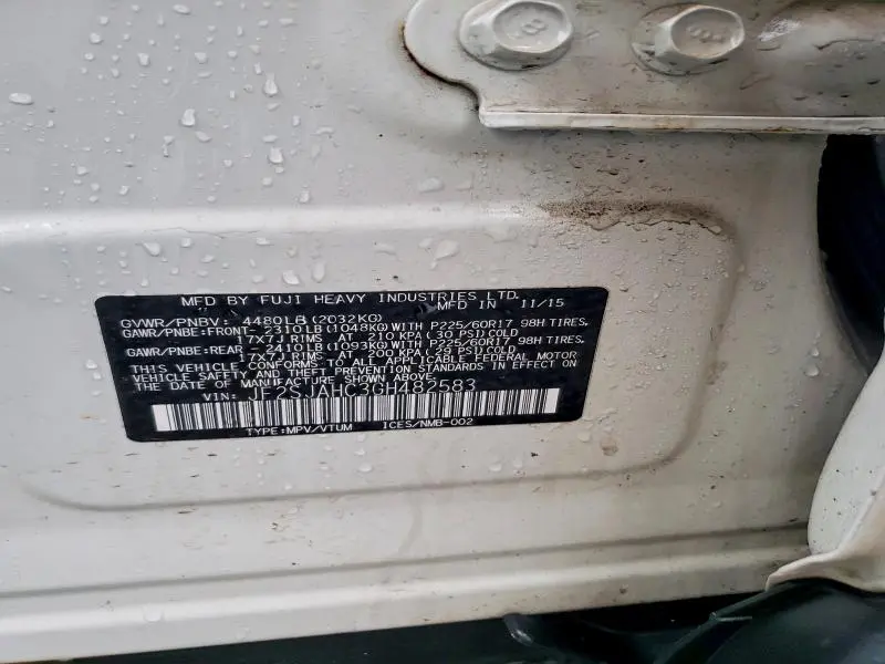 2016 SUBARU FORESTER 2.5I LIMITED  