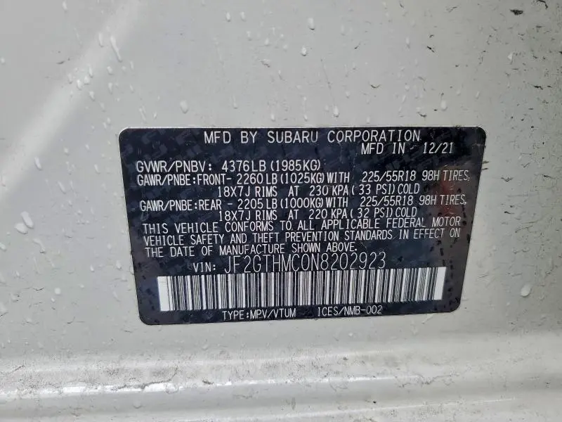 2022 SUBARU CROSSTREK LIMITED  