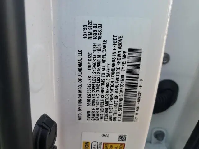 2021 HONDA PILOT EXL  