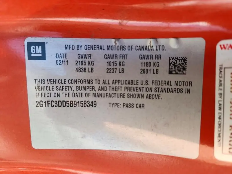 2011 CHEVROLET CAMARO LT  