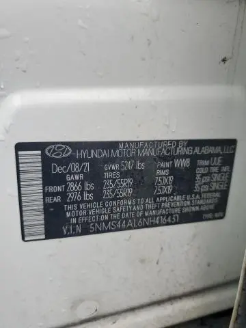 2022 HYUNDAI SANTA FE LIMITED  