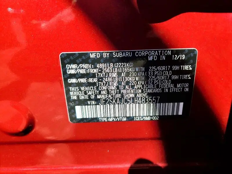 2020 SUBARU FORESTER PREMIUM  