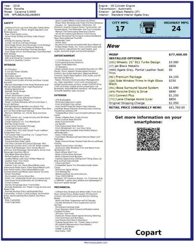 2018 PORSCHE CAYENNE S  